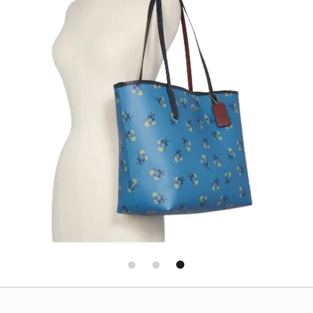 NWT Coach Blue and Yellow Floral Tote Bag